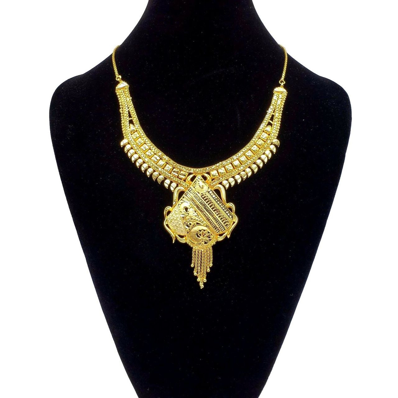 Fashion Indian 18K Gold Plated Bollywood Necklace Wedding Jewelry Earrings 1421B