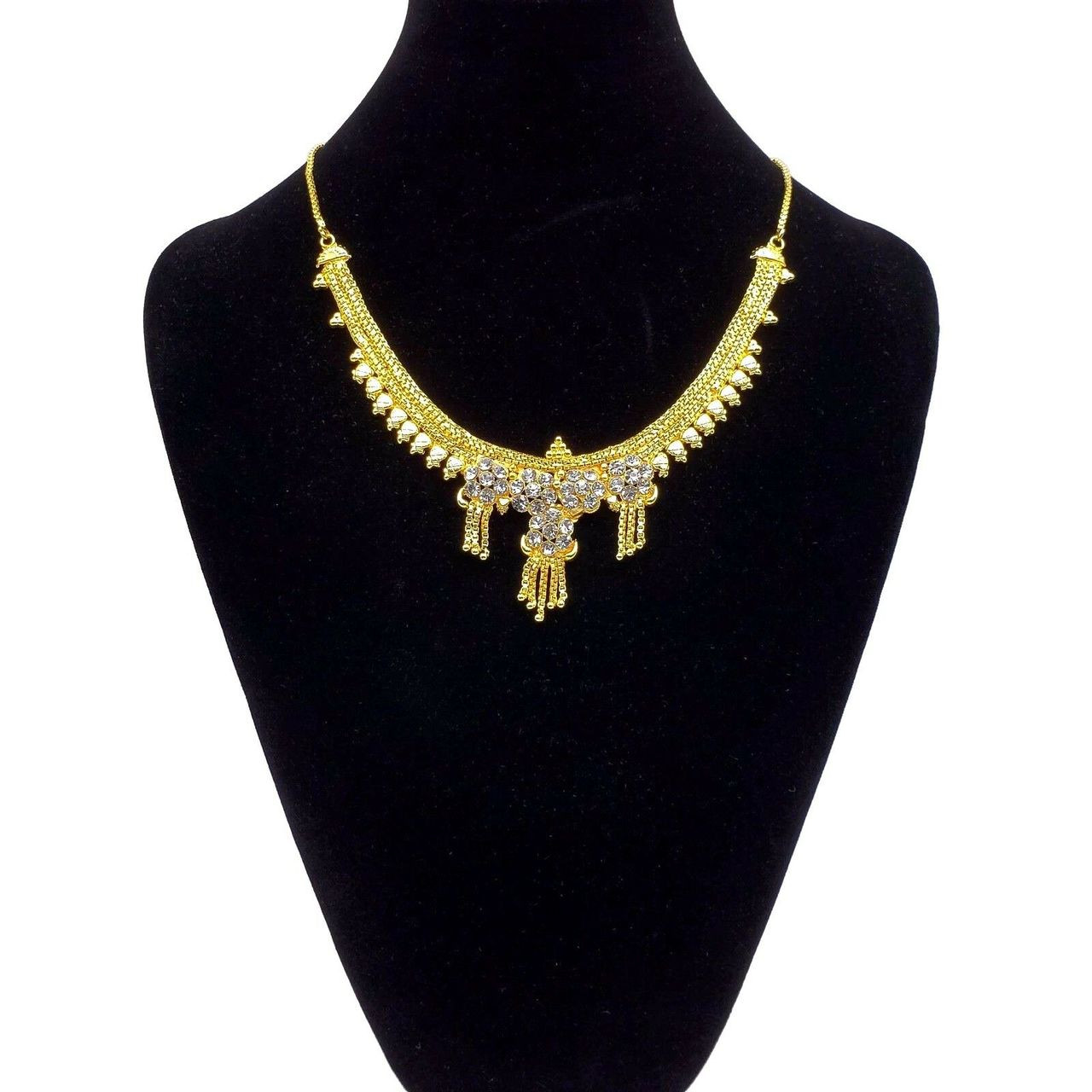 Fashion Indian 22K Gold Plated Bollywood Necklace Wedding Jewelry Rhineston 1258
