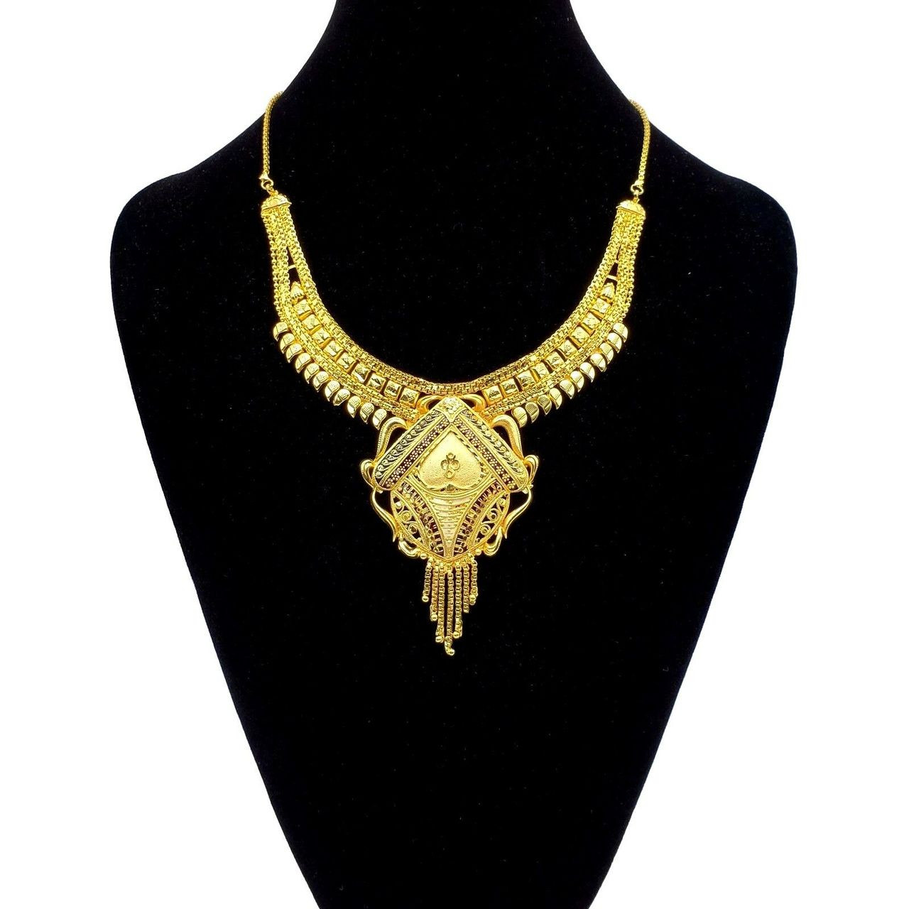 Fashion Indian 18K Gold Plated Bollywood Necklace Wedding Jewelry Set