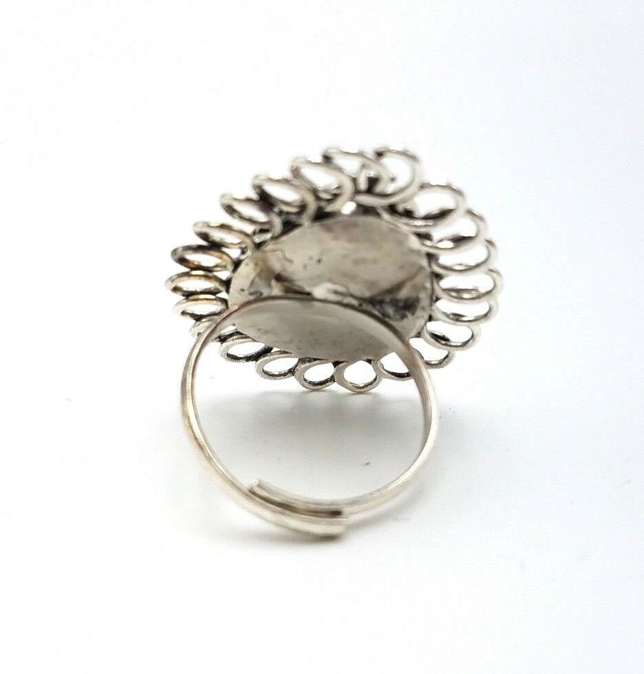 Natural Cowrie Shell Finger Ring Boho Surfer Beach Tribal Jewelry Silver Plated