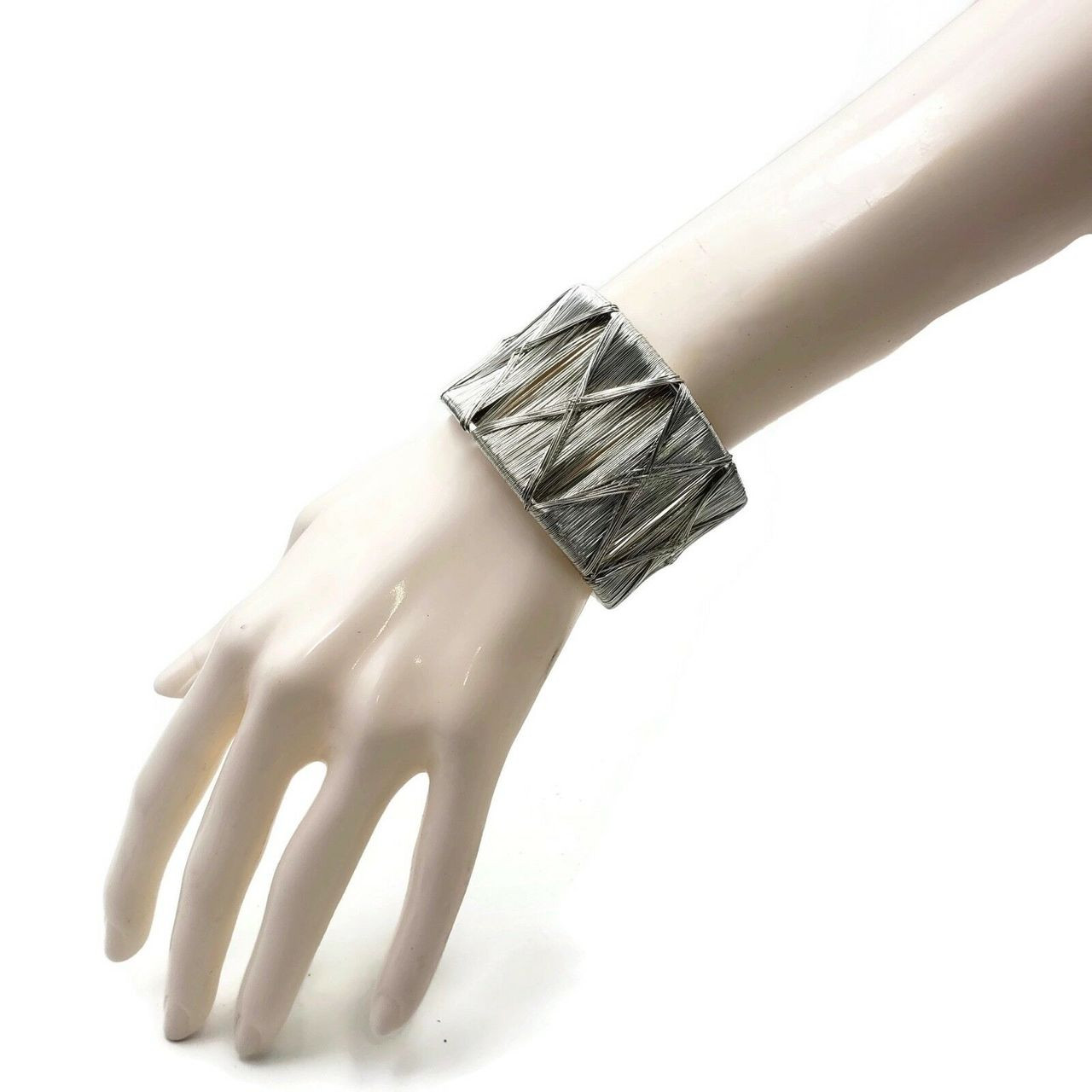 Lissa Criss Cross Brass Cuff in Silver and Gold