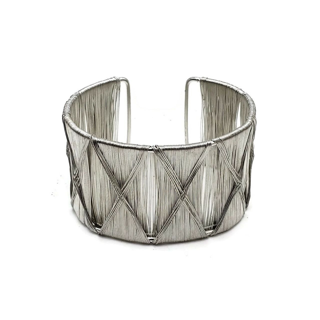 Lissa Criss Cross Brass Cuff in Silver and Gold