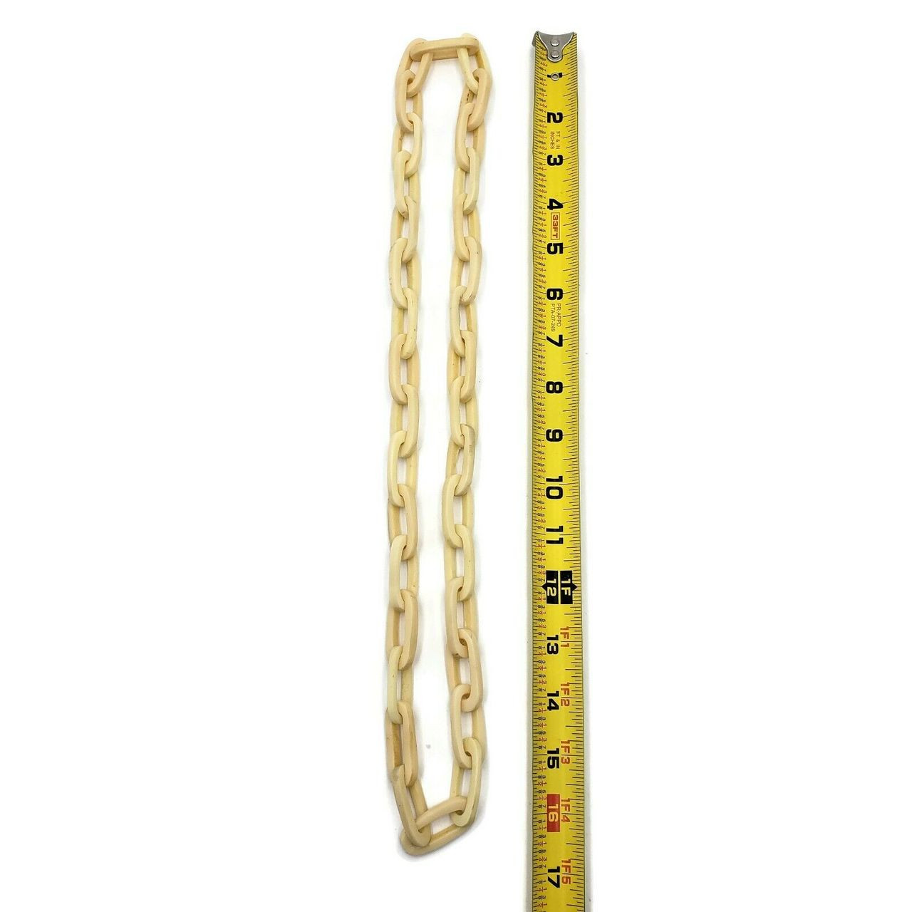 Abenna Off White Chain Resin Necklace 