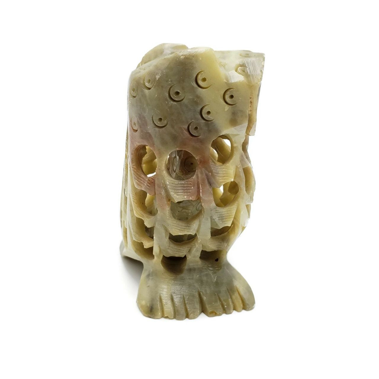 Carved Soapstone Owl with Owlet Inside