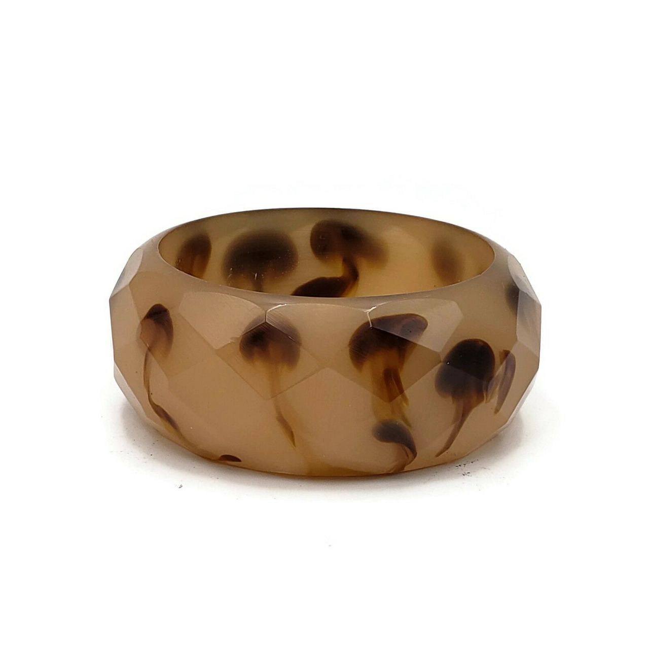 Wylda Multifaceted Coffee Swirl Resin Bangle