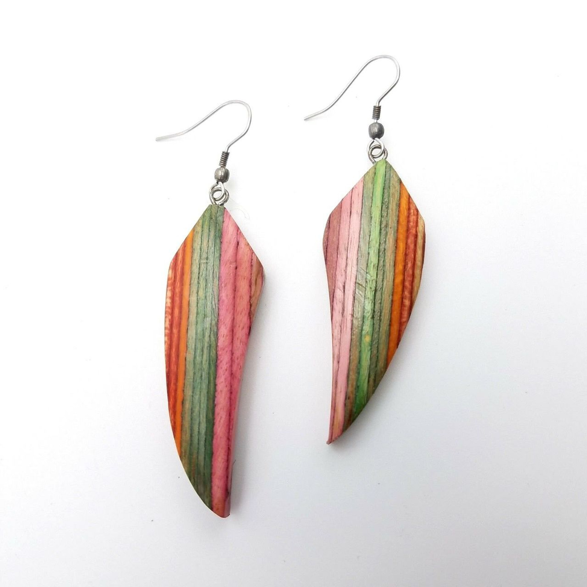 Wooden Earrings Multi Color Layered Wood Earring Fashion Jewelry