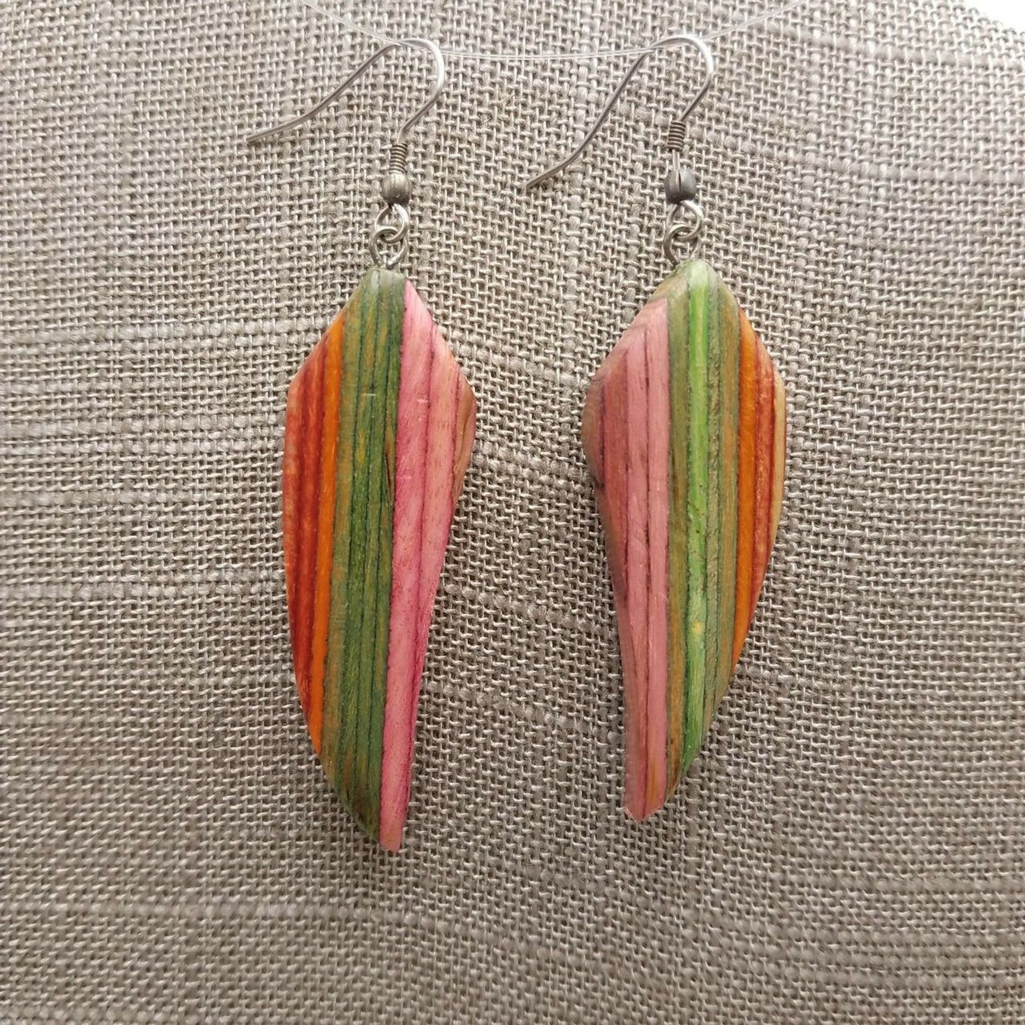Wooden Earrings Multi Color Layered Wood Earring Fashion Jewelry
