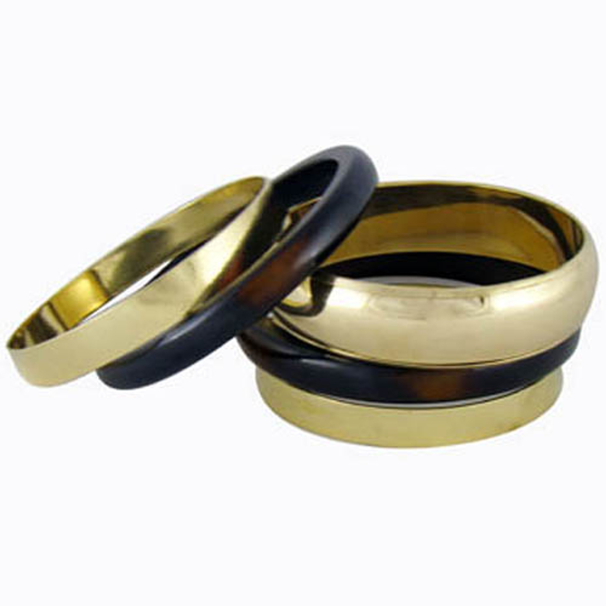 Elegant Look Brass and Resin Bangle Bracelet Set