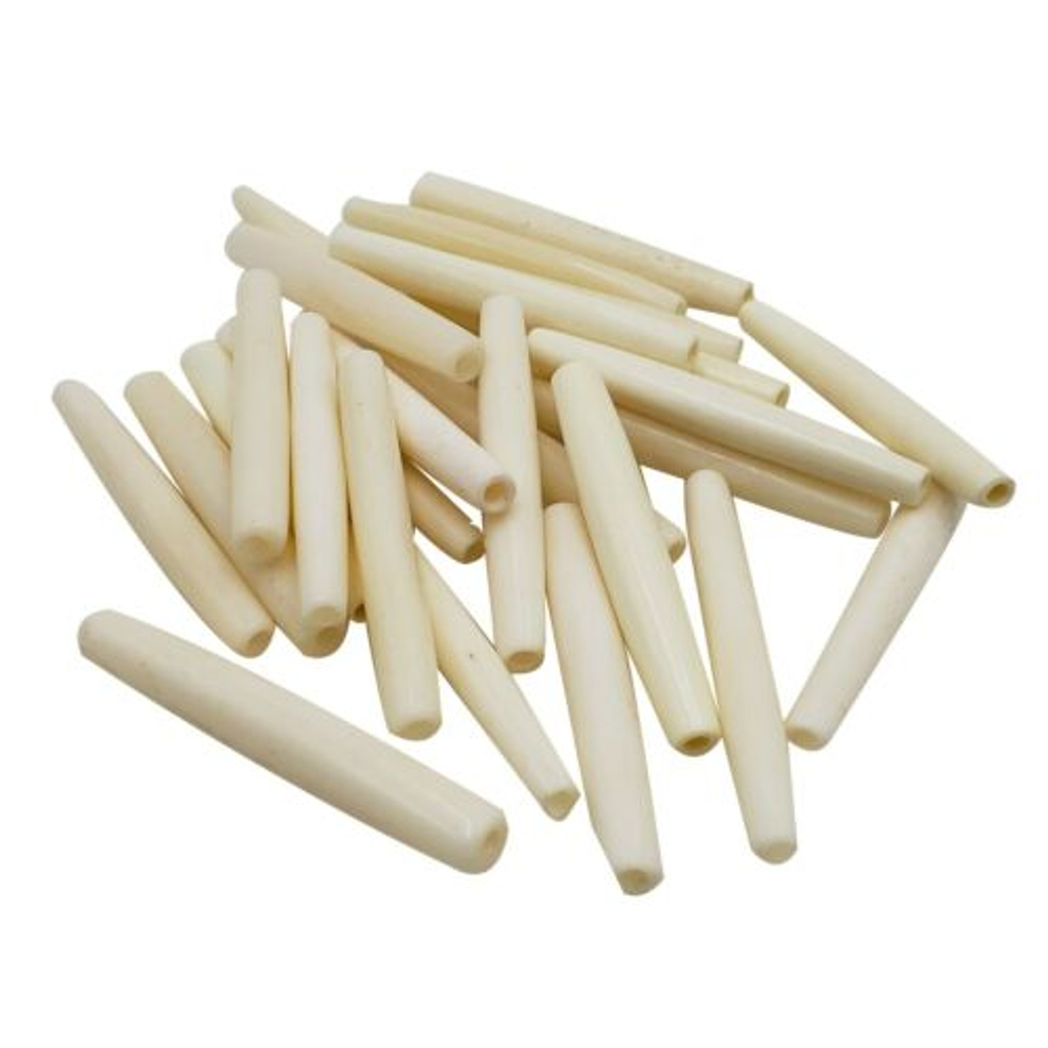 50 Pc Buffalo Bone Beads Tube Hair Pipe Choker Beads 2" Off White Ivory Tone