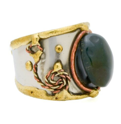 Divya Wire Wrapping Brass and Agate Ring