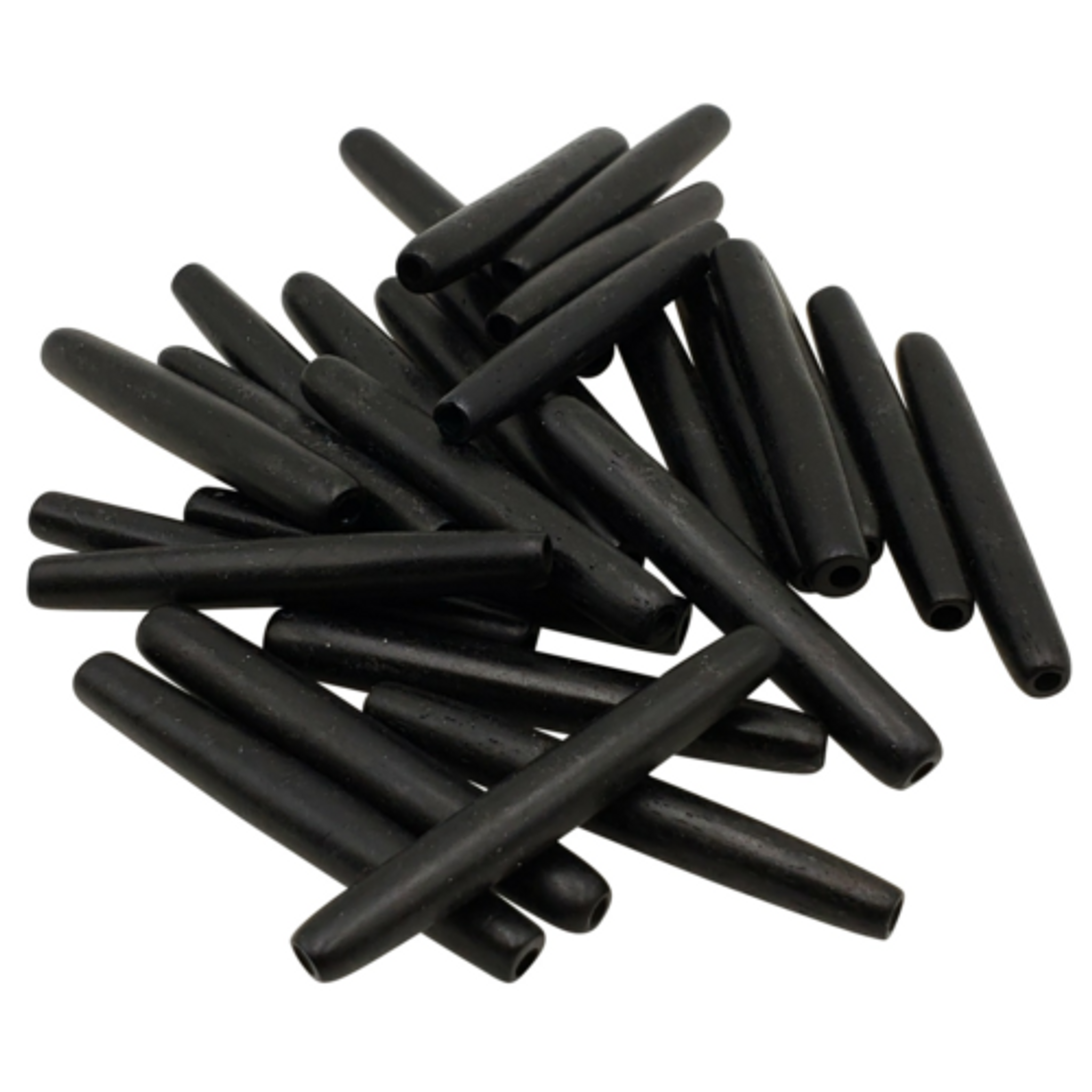 50 Pc Buffalo Bone Beads Tube Hair Pipe Choker Beads 2" Black