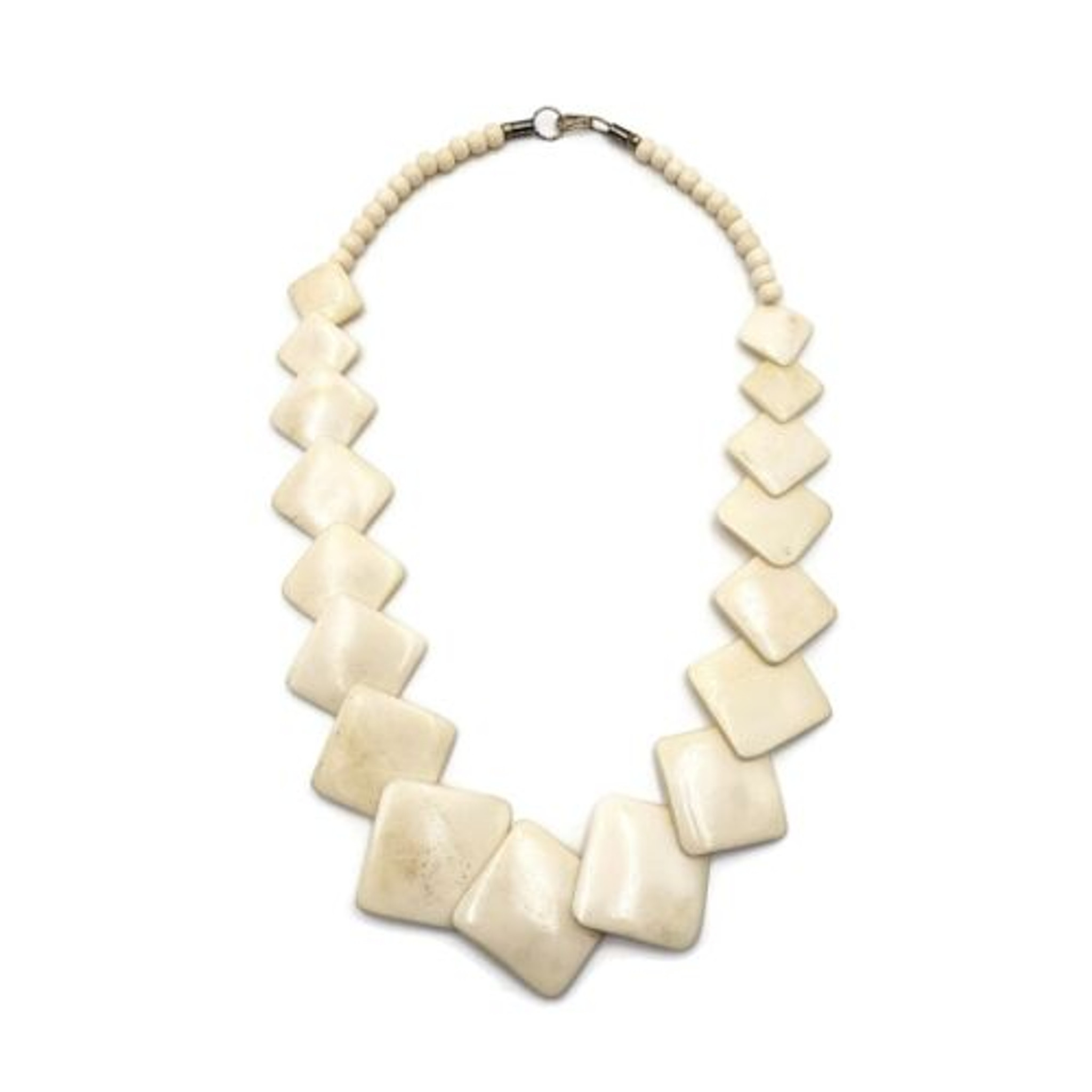 Bone Beads Necklace Pendant Diamond Shape 