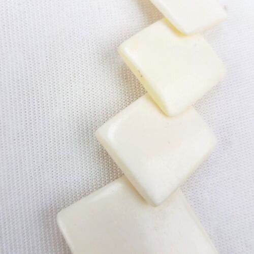 Bone Beads Necklace Pendant Diamond Shape 