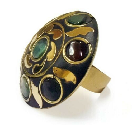 Arjana Terracotta and Mosaic Ring - Turquoise Tone Chips