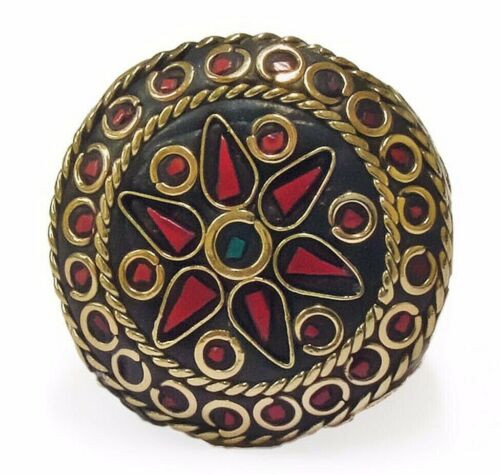 Ayanna Terracotta and Mosaic Sultani Ring - Red & Green
