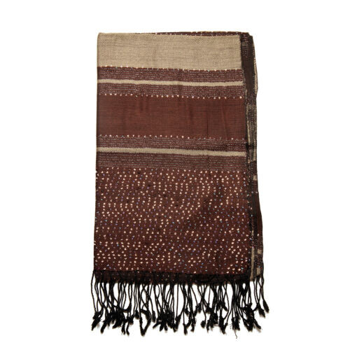 Fashion Viscose Scarf Pashmina Wrap Womens Frilled Tippet Soft Shawl SH129BRN