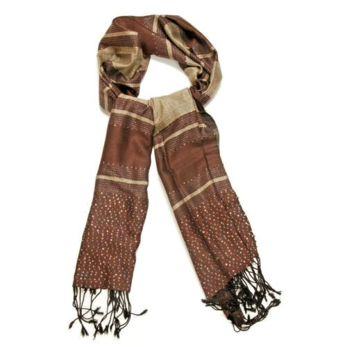 Fashion Viscose Scarf Pashmina Wrap Womens Frilled Tippet Soft Shawl SH129BRN