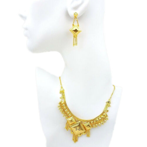 Indian Bollywood Style Jewelry Gold Plated Necklace Set For Indian Bridal Weddin