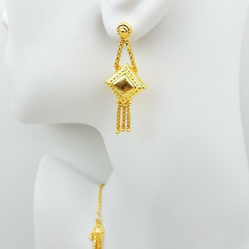 Indian Bollywood Style Jewelry Gold Plated Necklace Set For Indian Bridal Weddin