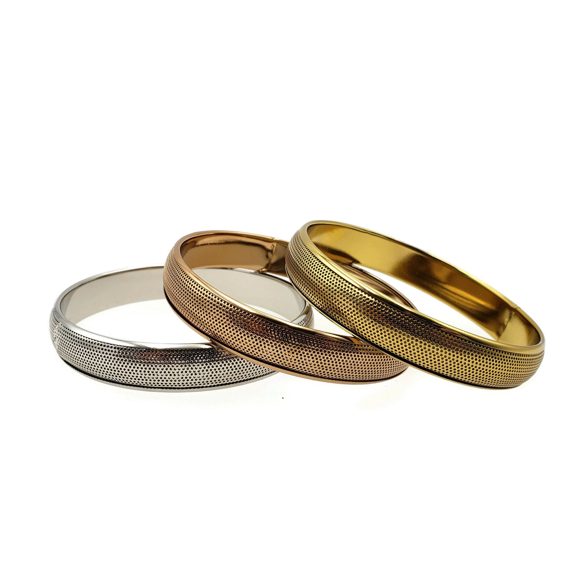 Zena Classic Three Tone Stack Bangles