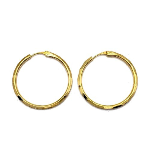 Quiesha Gold Plated Round Hoop Earrings 1.1" / 1.3"