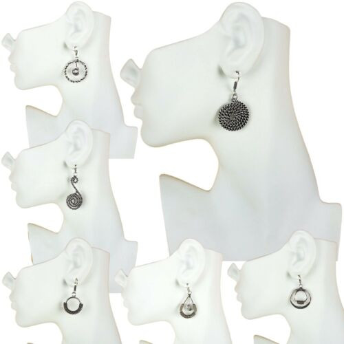 Larah German Silver Plated Earrings - 12 pairs