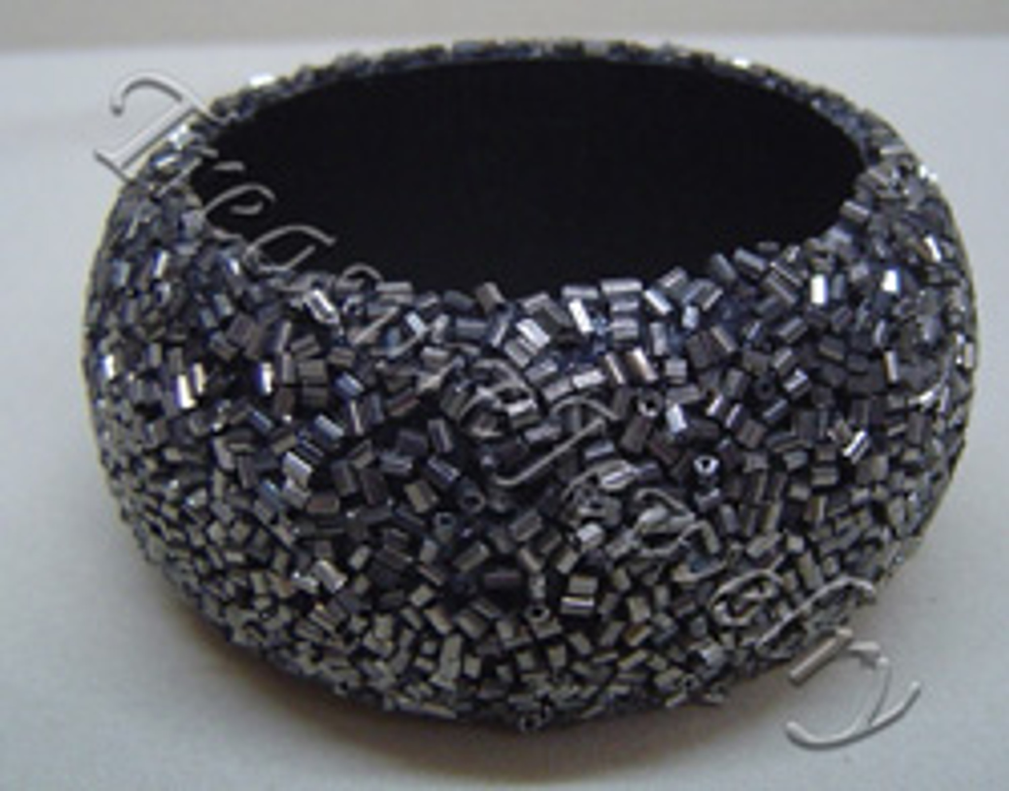 Wood Bangle With Seed Beads BA221723bk