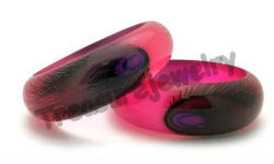 Peacock Feather design bangle-BA5441Fusia