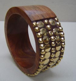 Wood studded bangles