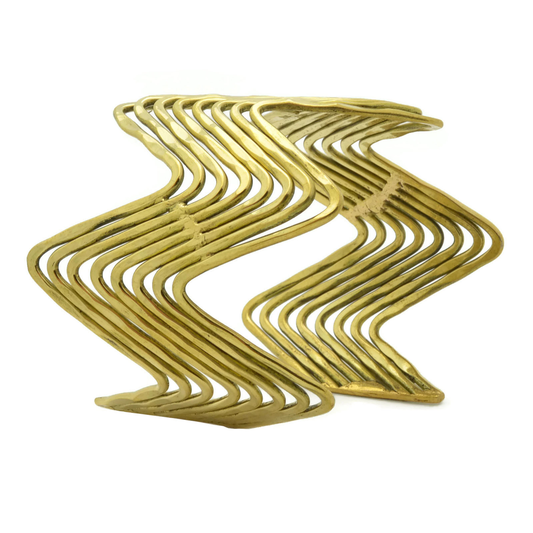 Brass Metal Cuff Bracelet Zigzag CF-1492