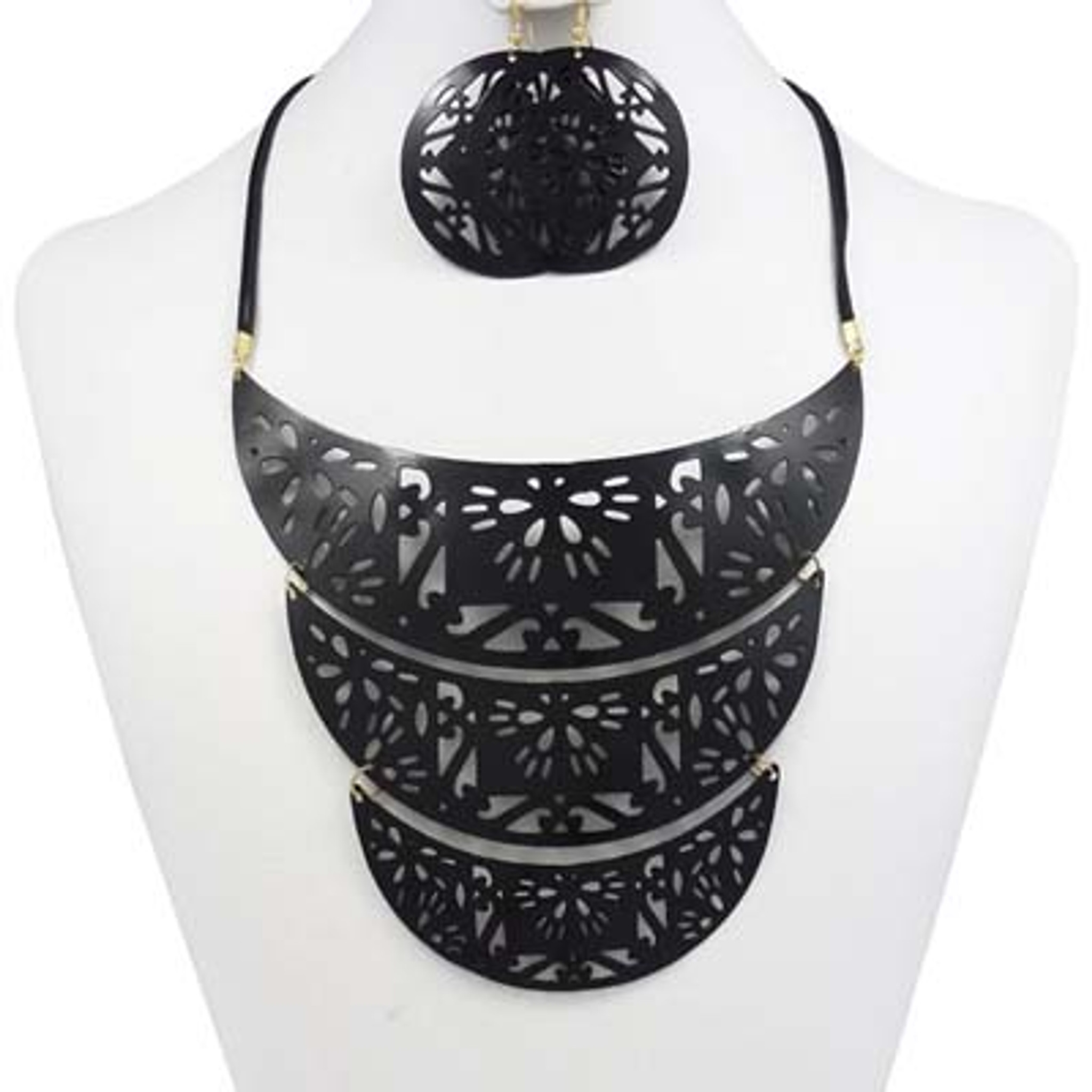 Carved Painted Necklace Set NK6922