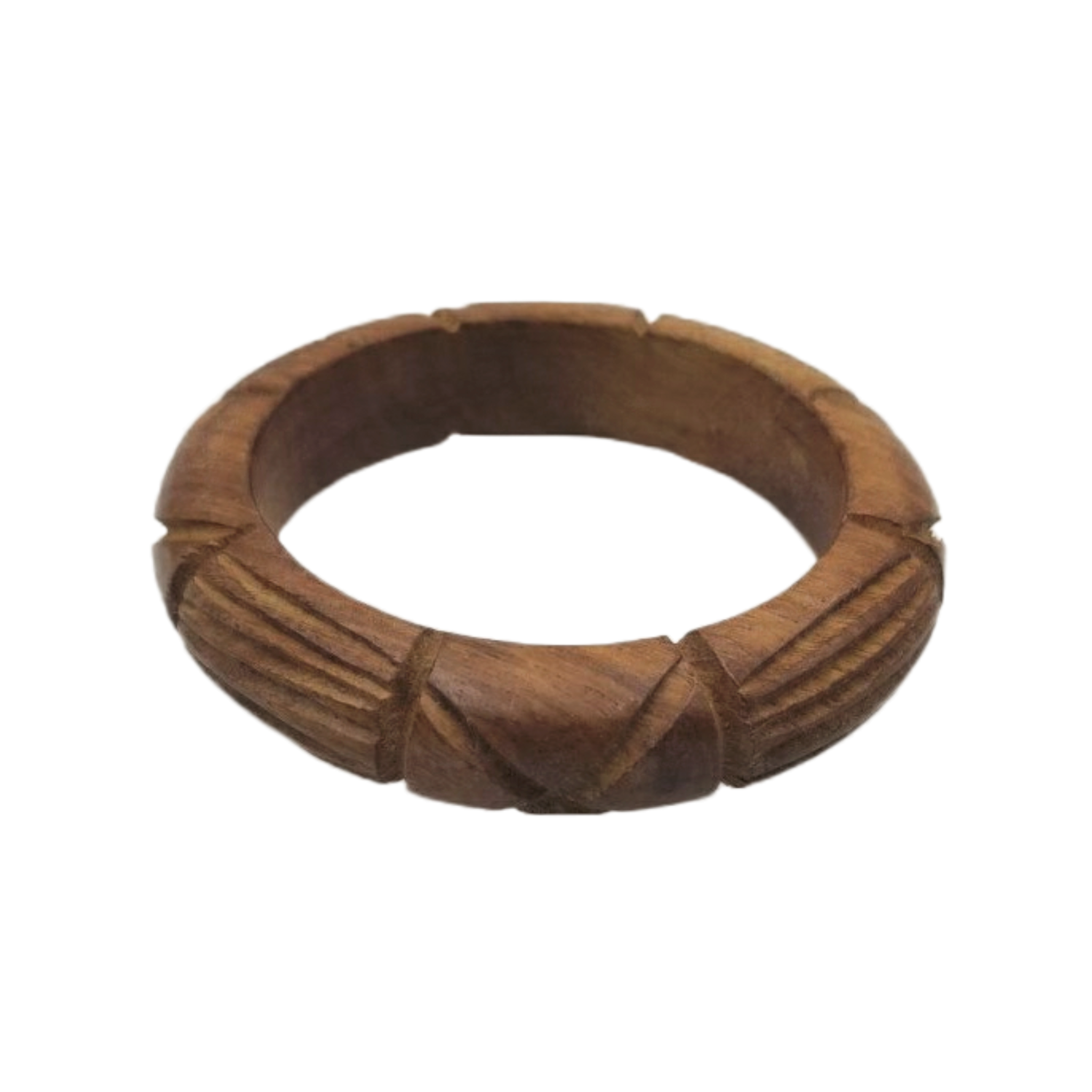 Aurelia Natural Wood Carving Bangle 3/4"