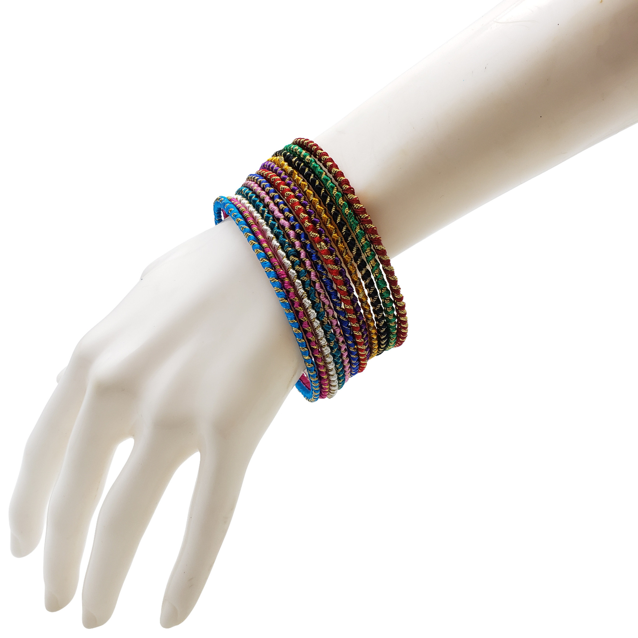 Haven Colorful Twisted Stack Bangles Set of 12 Multi Color