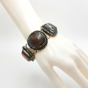 Navo Silver Plated Agate Bracelet
