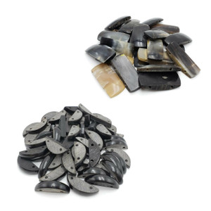 50 Pc Black Natural Buffalo Horn Beads for Jewelry Making Loose Beads