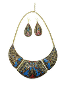 Bajalia Jewelry Tibetan Solid Brass Bib Necklace Jewelry Lot