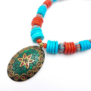 Tina Mosaic Pendant Necklace