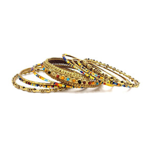 Bangle Set 6 Sets Wholesale Lot Assorted Mix Designs Gold Plated