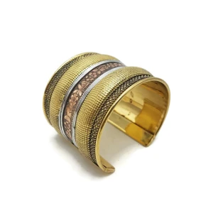 Brass Cuff Bracelet Assorted Design Gypsy Boho Bracelets Set of 6