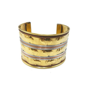 Brass Cuff Bracelet Assorted Design Gypsy Boho Bracelets Set of 6