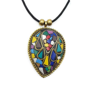 Idris Brass Pendant Necklace | Tibetan Bajalia Collection