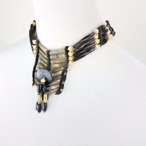 Yasti Buffalo Bone Choker with Multi Layer Pendant