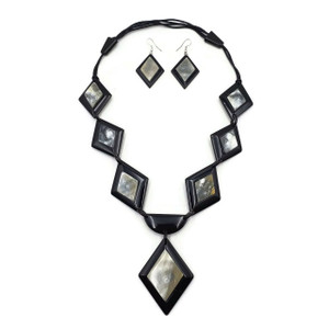 Hira Buffalo Horn Necklace and Earring Set