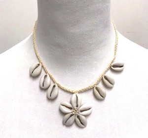 Cowrie Shell Choker Necklace Surfer Boho Gypsy Star of the Sea