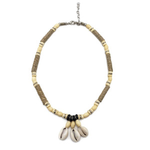 Faye Cowrie and Puka Shell Choker Necklace