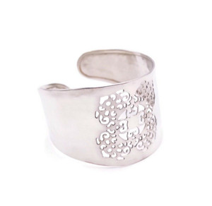 Rashida Egyptian Brass Cuff with Perforated Filigree Design