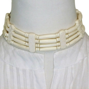 Dyani Native American Style White Buffalo Bone Hairpipe Choker Necklace 