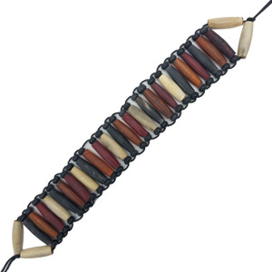 Elna Native Bone Horn Choker in Multi Color Hair Pipe Beads
