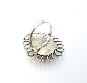 Natural Cowrie Shell Finger Ring Boho Surfer Beach Tribal Jewelry Silver Plated