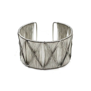 Lissa Criss Cross Brass Cuff in Silver and Gold